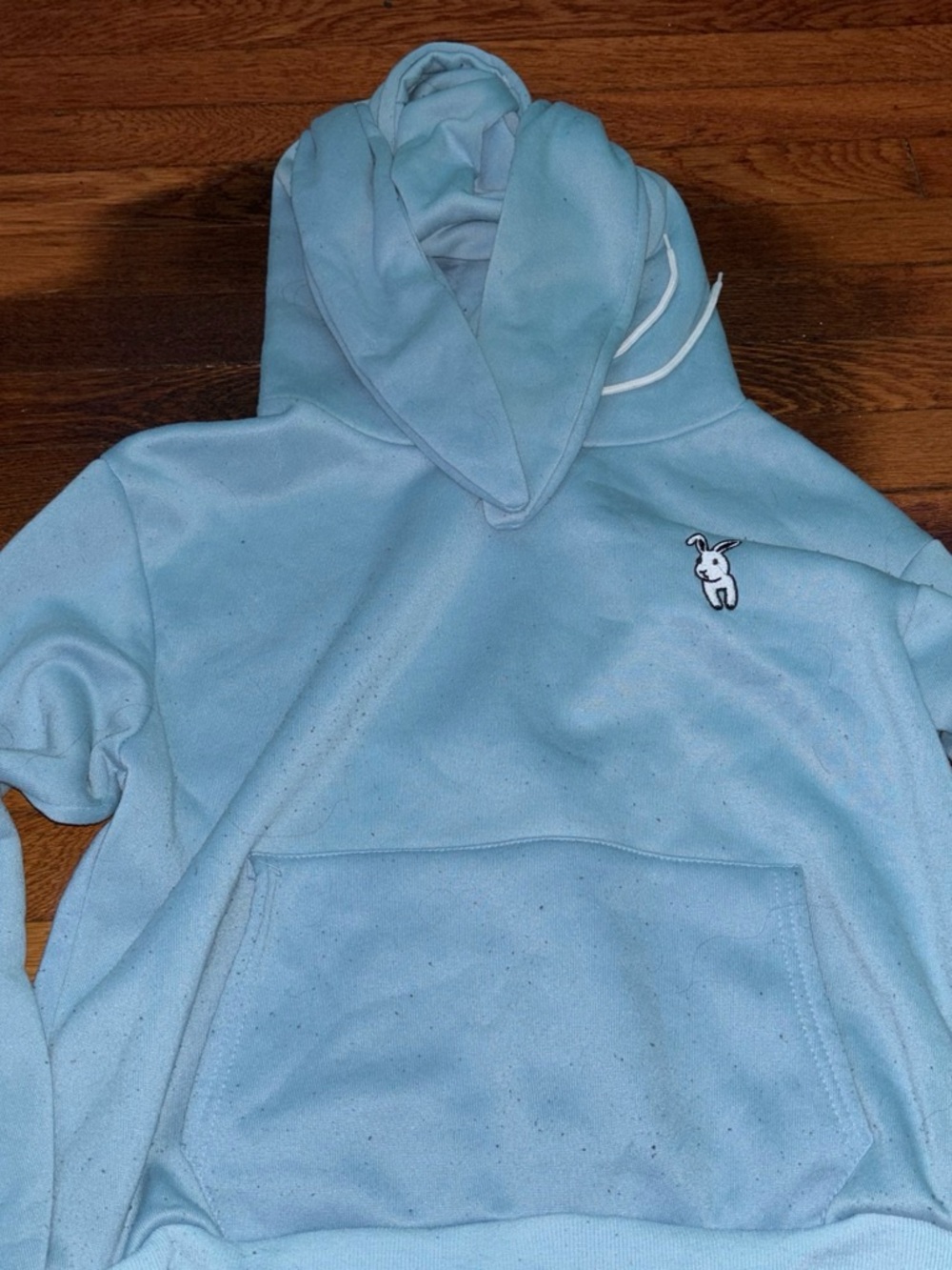 Hot Topic Light Blue Women’s Crewneck Hoodie with Bunny Patch